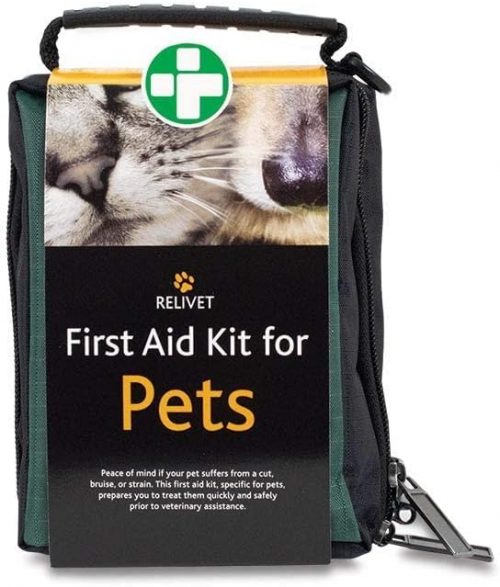 Reliance Medical Pet First Aid Kit – Essential Care for Dogs and Cats, Ideal for Travel, Camping, Home Use, Includes Saline, Bandages, Durable Rip-Stop Fabric Bag, 1 Kit