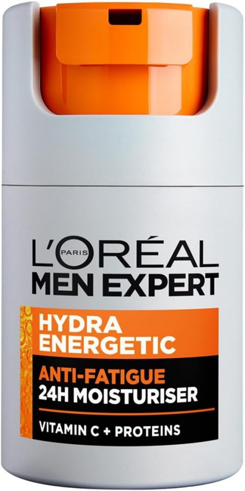 L’Oréal Men Expert Hydra Energetic Anti-Fatigue Moisturiser: 24hr Hydration for Men’s Skin. Combats Dryness and Dark Circles. Fast-absorbing, Enriched with Vitamin C. 50ml