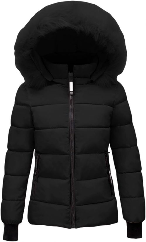 Winter Jackets for Women UK Quilted Down Mid-Lenght Puffer Coats Ladies Lightweight Waterproof Jacket with Hood Plus Size Slim Trench Coat Warm Outwear