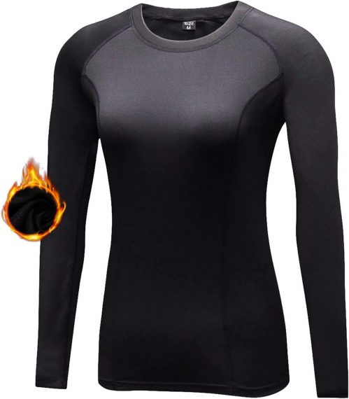 Sillictor Womens Theraml Base Layers Women Compression Sports Tops for Ski Running Hiking Cycling