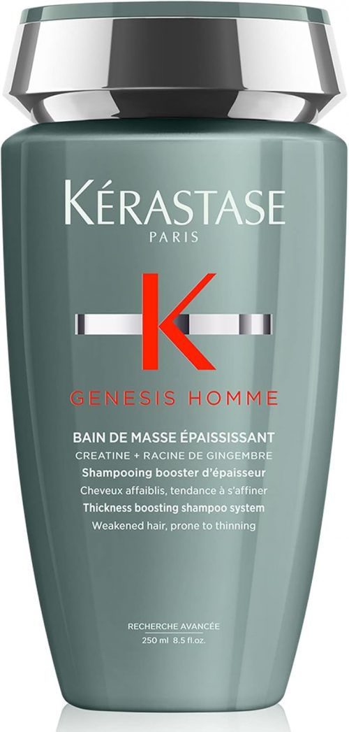 Kérastase Genesis Homme Men’s Shampoo, Anti-Fall Thickening Shampoo, for Weakened and Thinning Hair, Bain De Masse Epaississant, 250 ml