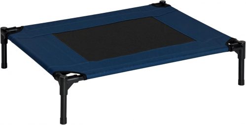 PawHut Dog Cat Puppy Pet Elevated Raised Cot Bed Portable Camping Basket – Blue (Medium)