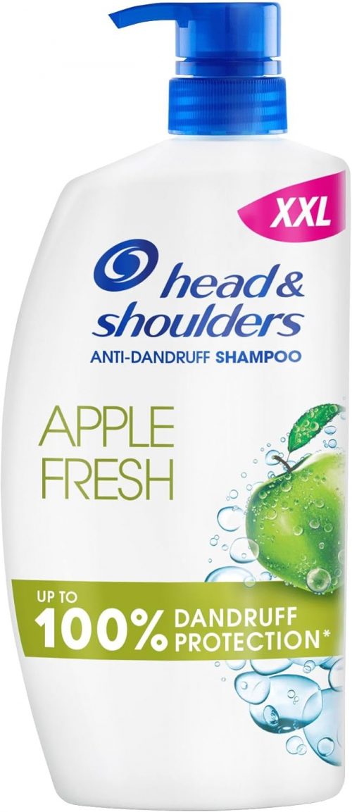 Head & Shoulders Apple Fresh Anti Dandruff Shampoo, 1000ml, Up to 100% Flake Free, Clinically Proven, For Any Hair and Scalp Type, For Daily use, Clean Feeling