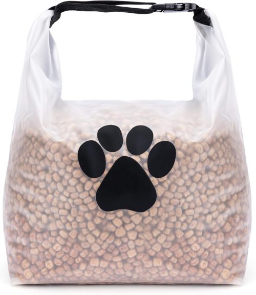 BELLE VOUS Large Pet Food Storage Bag – 40 Cup Dog Food Travel Bag for Kibble – Dog Food Container Bag for Camping & Dog Boarding – Keeps Food Fresh
