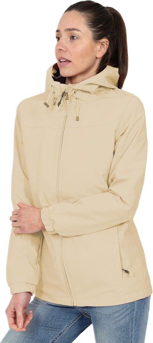 Blu Apparel Women’s Waterproof Rain Hooded Jacket Windbreaker Hiking Walking Coat Spring Jackets