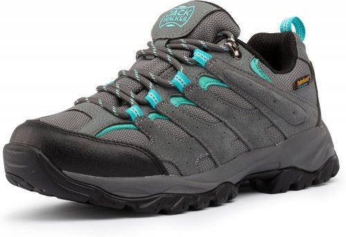 Jack Walker Women’s Walking Trainers Comfortable Suede Leather Footwear with Memory Foam Insoles Perfect Ladies Lightweight Shoes for Trekking Casual and Outdoor Activities Lily Grey