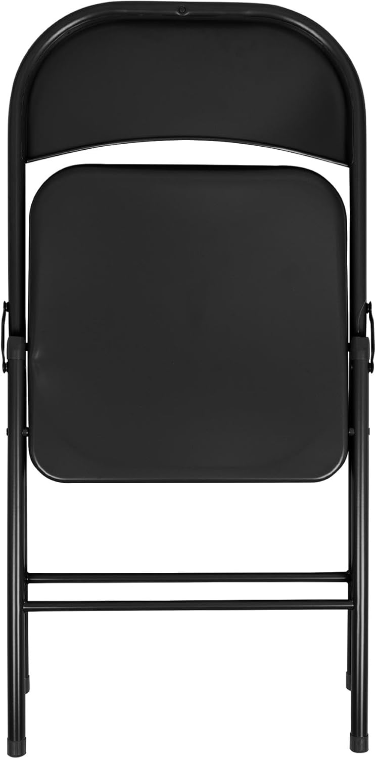 Harbour Housewares Black Metal Folding Chair with Rubber Bumper Feet - Lightweight Matte Foldable Desk Chair Metal Garden Seats for Indoor, Outdoor Activities, Guests, Conferences - Image 5