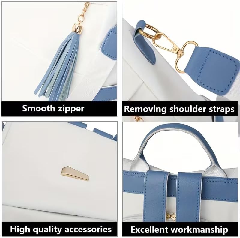 Anti-Theft Women's Backpack Lightweight Stylish Large-Capacity Convertible Shoulder Bag for Travel, Commuting, Outings, Black Pink - Image 7