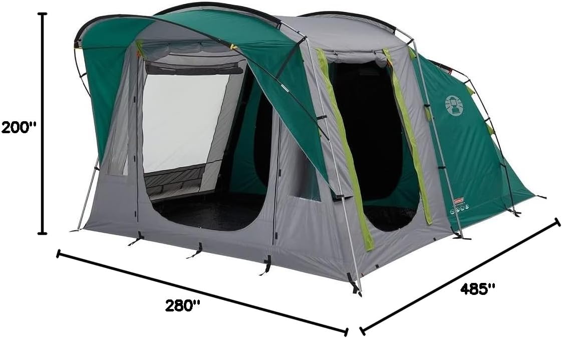 Coleman Oak Canyon 4 BlackOut Tent | 4 Man Family Tunnel Tent with 2 Special Darkened Bedrooms and Living area | 4 Person Camping Tent | 4500mm Waterproof | Sewn-in Groundsheet - Image 10