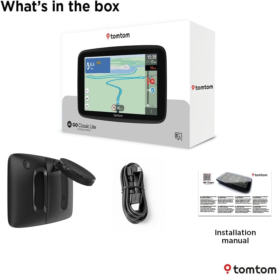 TomTom Car Sat Nav GO Classic Lite (5 Inch, with Traffic Information and Speed Cam Alert Trial, Europe Map Updates Included, Updates via WiFi, Integrated Reversible Mount) - Image 9