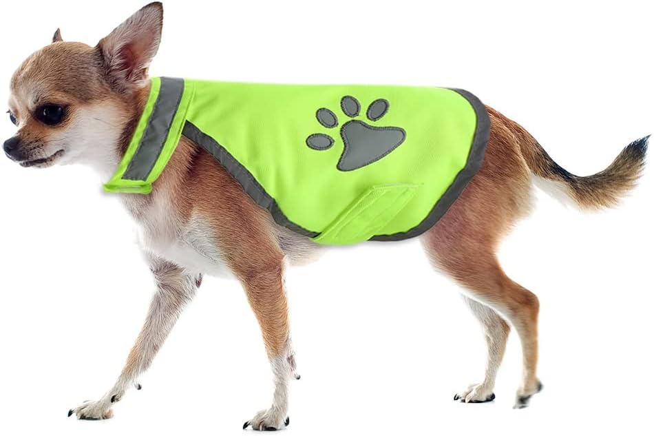 Bright Yellow Green Hi-Vis High Visibility Fluorescent Dog Pet Puppy Safety Vest 5 Sizes Reflective Top Hi Vis Night Jacket Coat Shirt Size S - Image 6