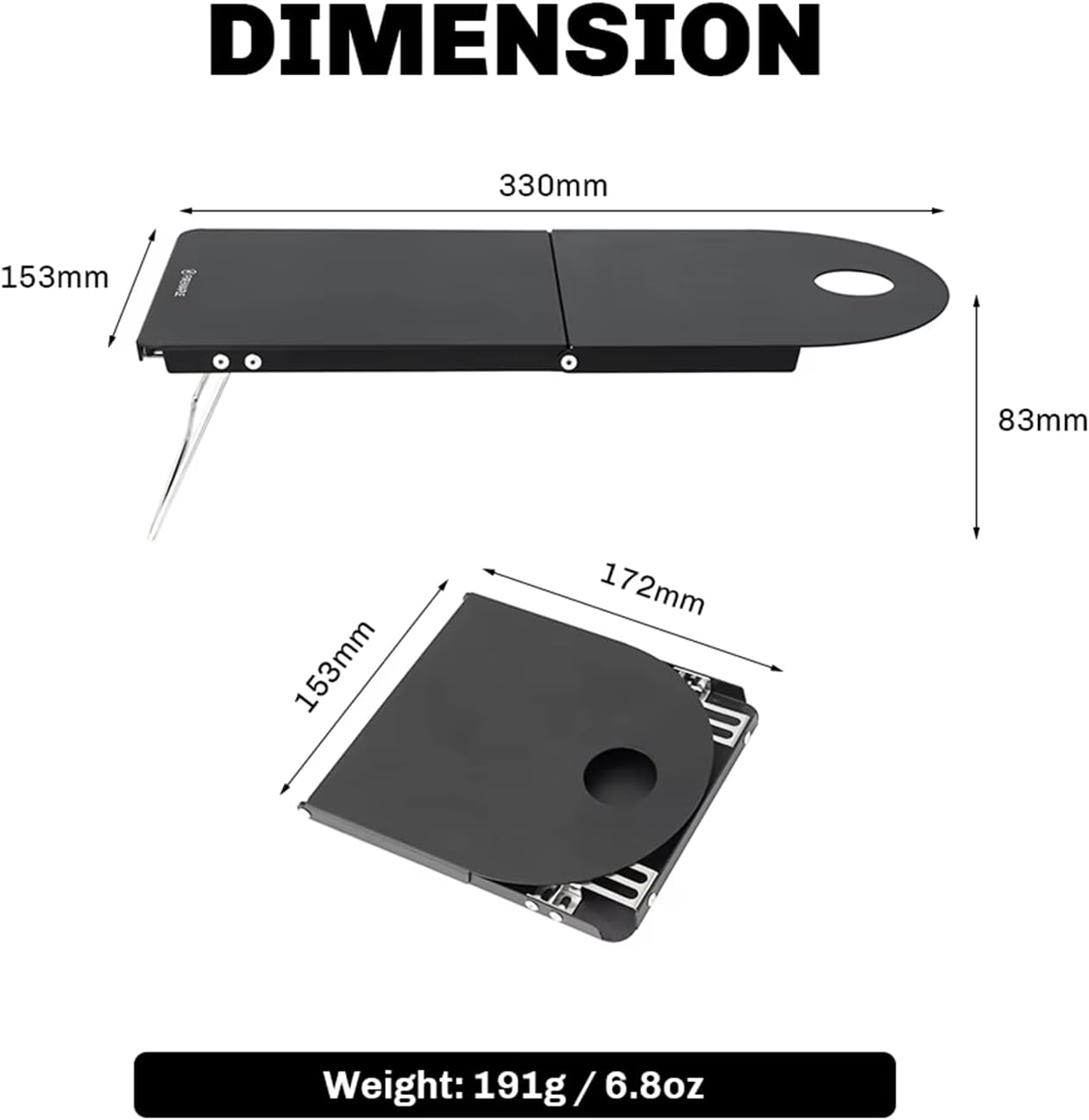 Firemaple Petrel Ultralight Folding Table - Compact Aluminum Alloy Camp Table for Solo Outings, Backpacking and Wild Camping - Weighs Only 191g - Image 2