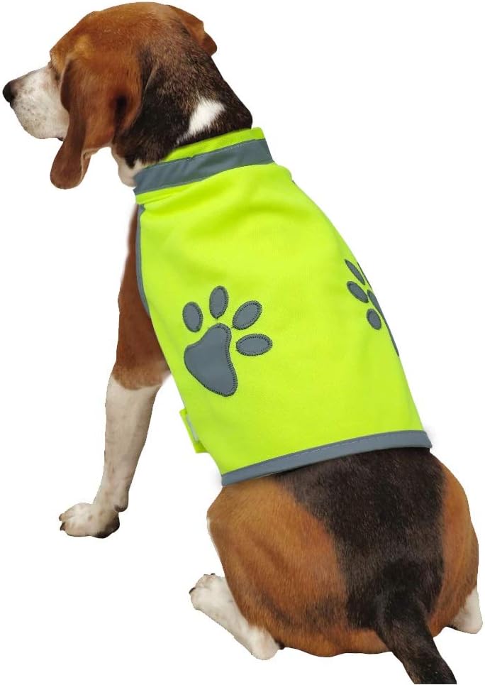 Bright Yellow Green Hi-Vis High Visibility Fluorescent Dog Pet Puppy Safety Vest 5 Sizes Reflective Top Hi Vis Night Jacket Coat Shirt Size S - Image 5