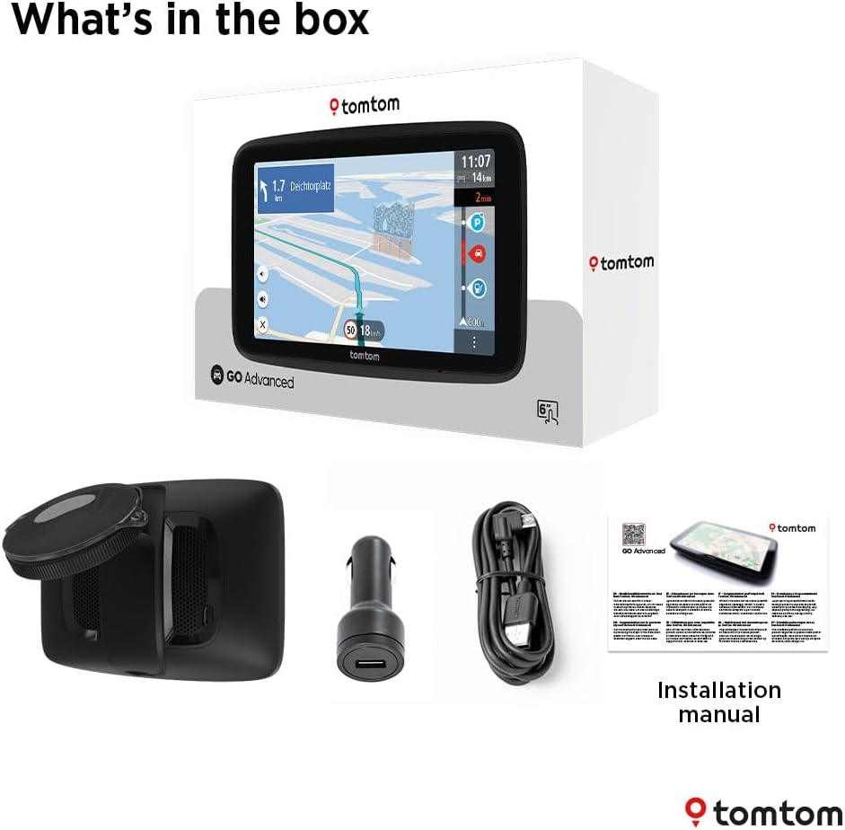 TomTom Car Sat Nav GO Advanced (6 Inch, with Traffic Information, Speed Cam Alert Trial, World Map Updates Included, Updates via WiFi, Moving Lane Guidance, Visual Cues, Integrated Reversible Mount) - Image 9