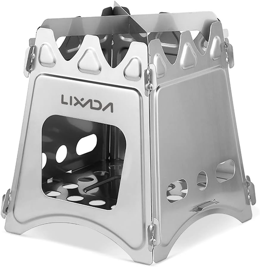 Lixada Camping Wood Stove Portable Wood Burning Stove Lightweight Alcohol Stove for Outdoor Cooking Backpacking Hiking Traveling (Titanium/Stainless Steel) - Image 7