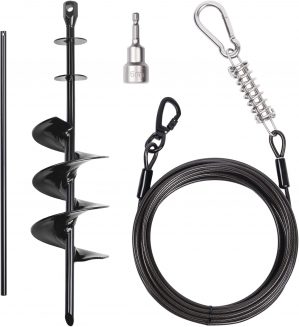 Heavy Duty Dog Tie-Out Cable and St...