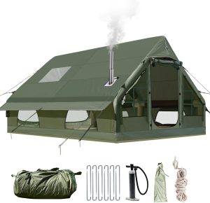 Inflatable Camping Tent with Firepl...