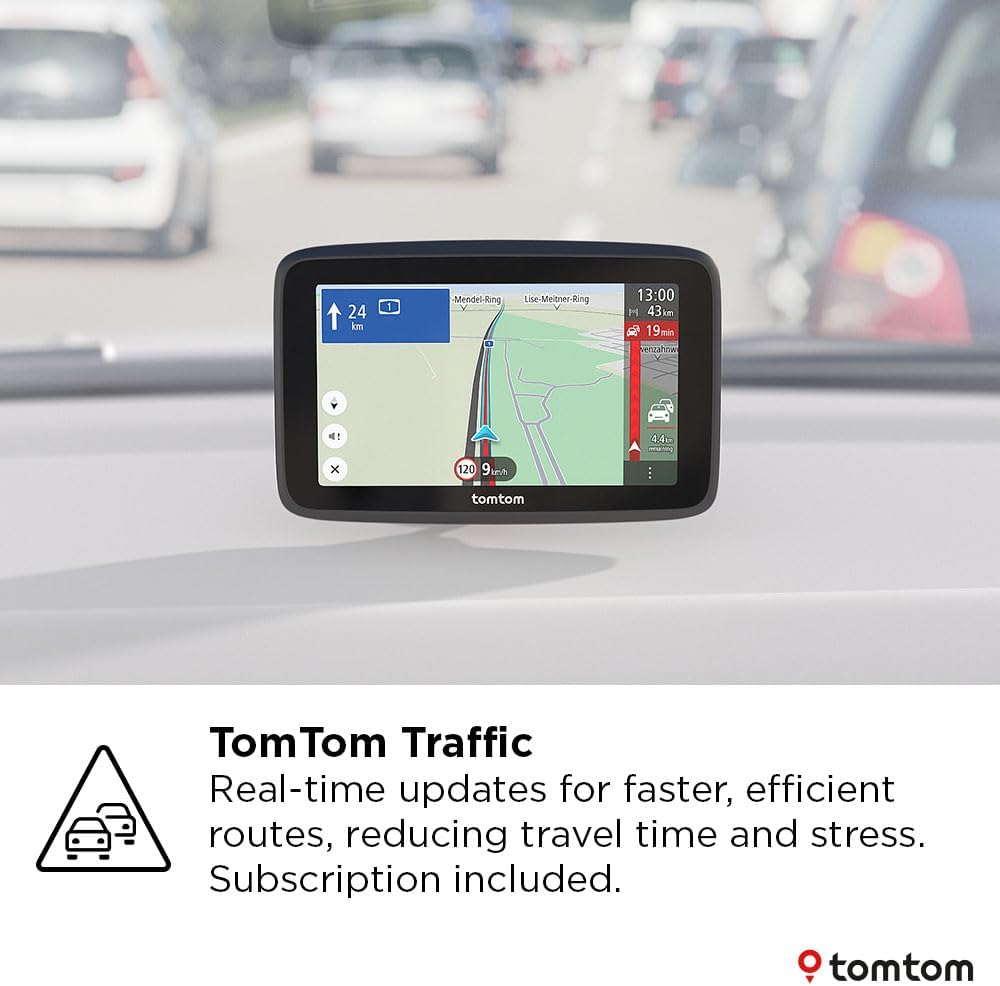 TomTom Car Sat Nav GO Classic Lite (5 Inch, with Traffic Information and Speed Cam Alert Trial, Europe Map Updates Included, Updates via WiFi, Integrated Reversible Mount) - Image 2