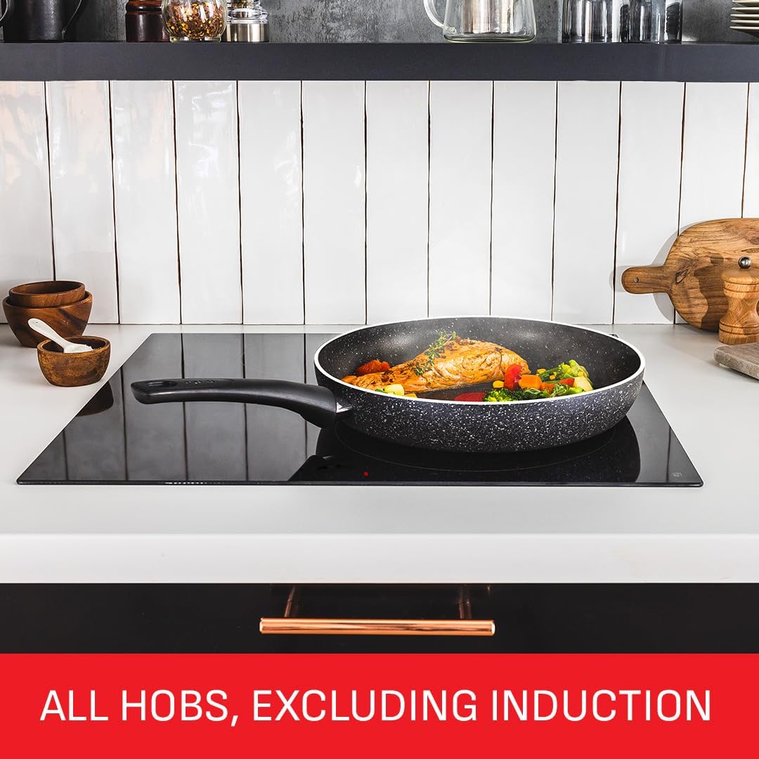 Tefal Origins Stone 5 Piece, Non-Stick, Pots & Pan Set, All Hobs Compatible Except Induction, (16/18/20CM Saucepans with Glass lids, 20/24CM Frying Pans) - Image 6