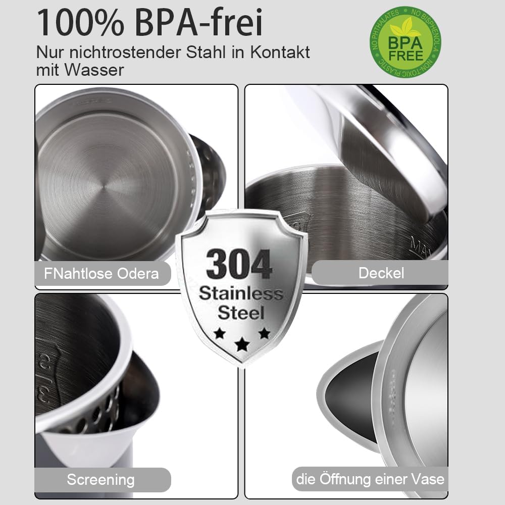 0.6L Travel Kettle Stainless Steel Camping Kettle Cordless Plastic Bowl Double Wall Design 800W - Image 4