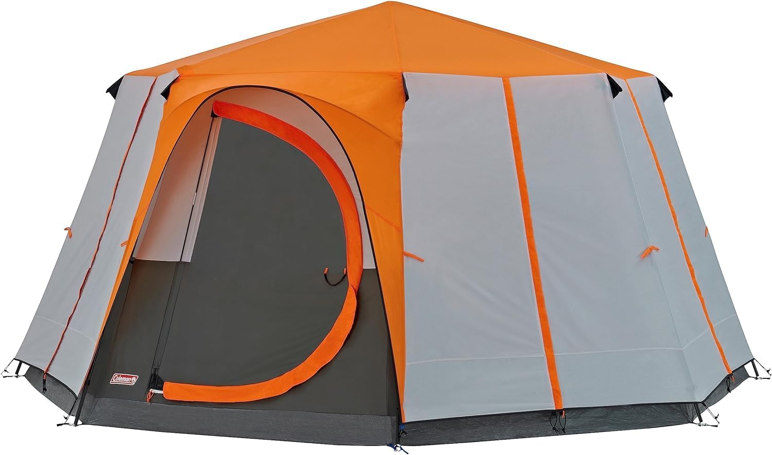 Coleman Tent Octagon, 6 Man Festival Dome Tent, 6 Person Family Camping Tent with 360° Panoramic View, Stable Steel Pole Construction, Sewn-in Groundsheet, 100 Percent Waterproof