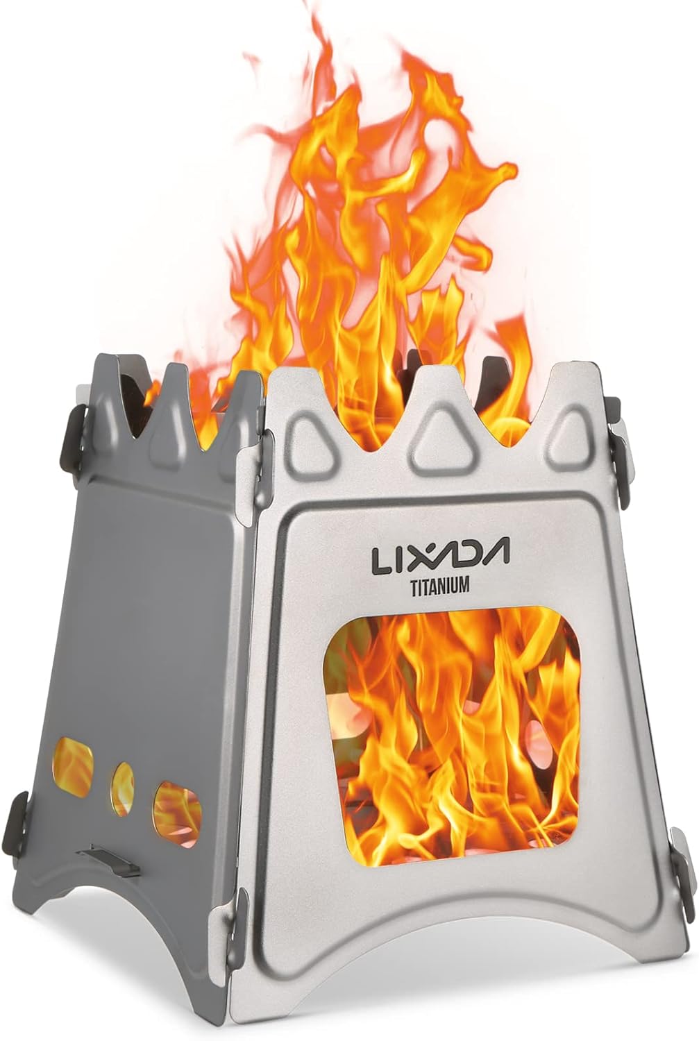 Lixada Camping Wood Stove Portable Wood Burning Stove Lightweight Alcohol Stove for Outdoor Cooking Backpacking Hiking Traveling (Titanium/Stainless Steel) - Image 5