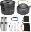 Odoland Camping Cooker Pan Set Alum...