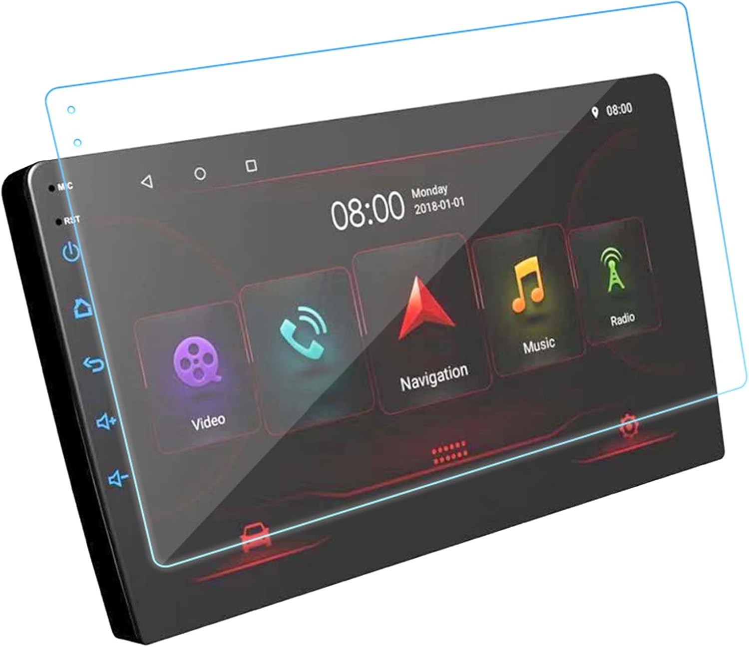 Navigation Screen Protector Anti Glare Anti Fingerprint Central Control Navigation Tempered Film with Cleaning Kit GPS Navi Film Shockproof 10Inch