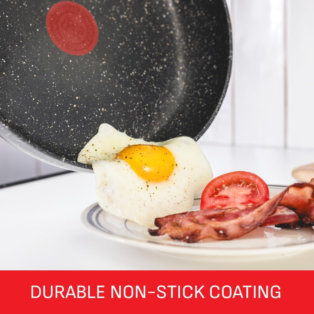 Tefal Origins Stone 5 Piece, Non-Stick, Pots & Pan Set, All Hobs Compatible Except Induction, (16/18/20CM Saucepans with Glass lids, 20/24CM Frying Pans) - Image 4