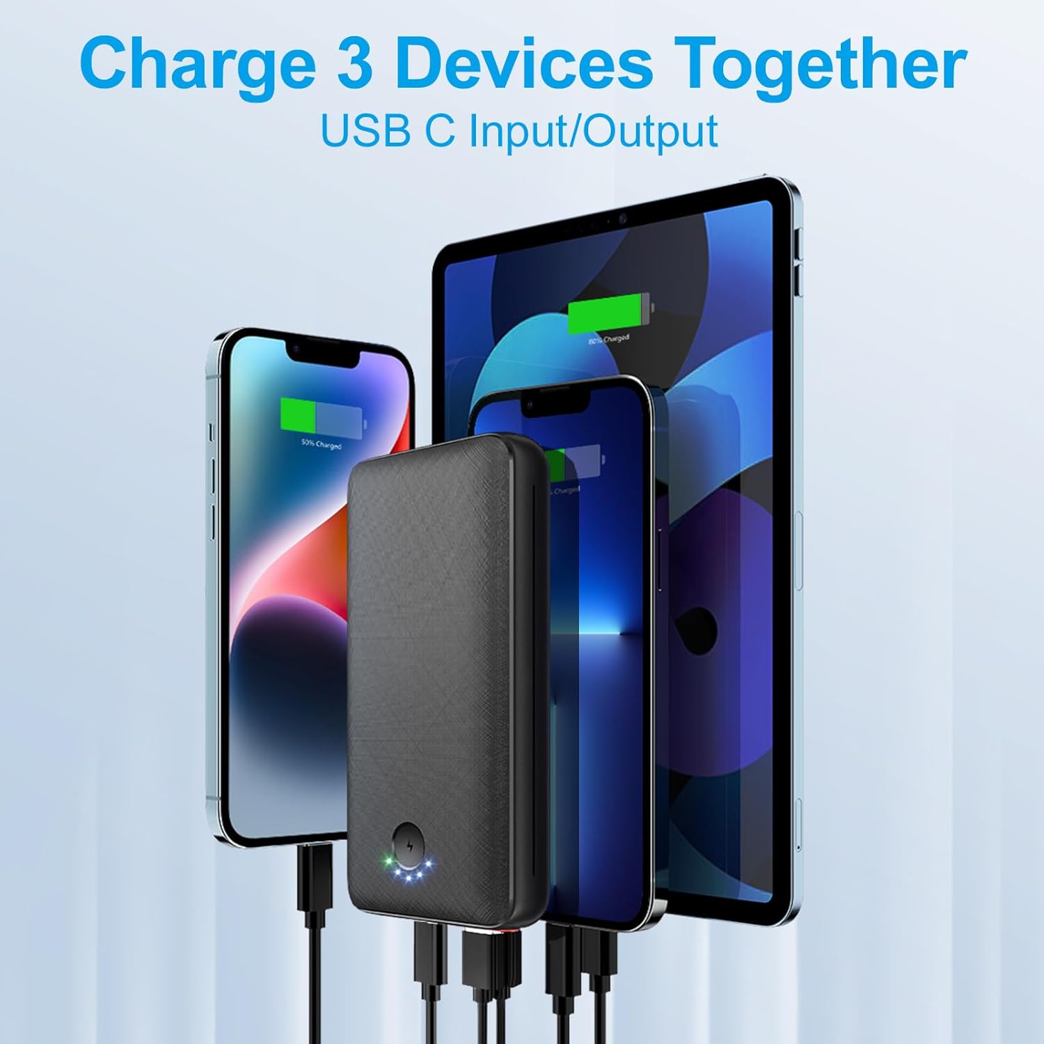 Power Bank 27000mAh Powerbank Fast Charging 22.5W QC 4.0 Portable Charger with Outputs Inputs Flashlight USB C Battery Pack, Ultra-High Capacity Compatible for iPhone Samsung Huawei - Image 6