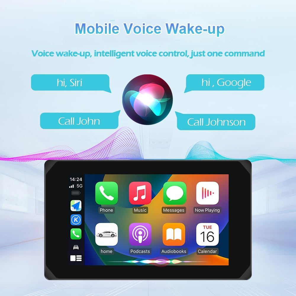 VSYSTO Motorcycle Carplay Screen, Wireless Carplay and Android Auto, GPS Navigation, Tire Pressure Sensors, WiFi 5 Inch Touchscreen HD 1080P Front and Rear Camera Motorcycle Dash Camera DVR (5inch) - Image 6