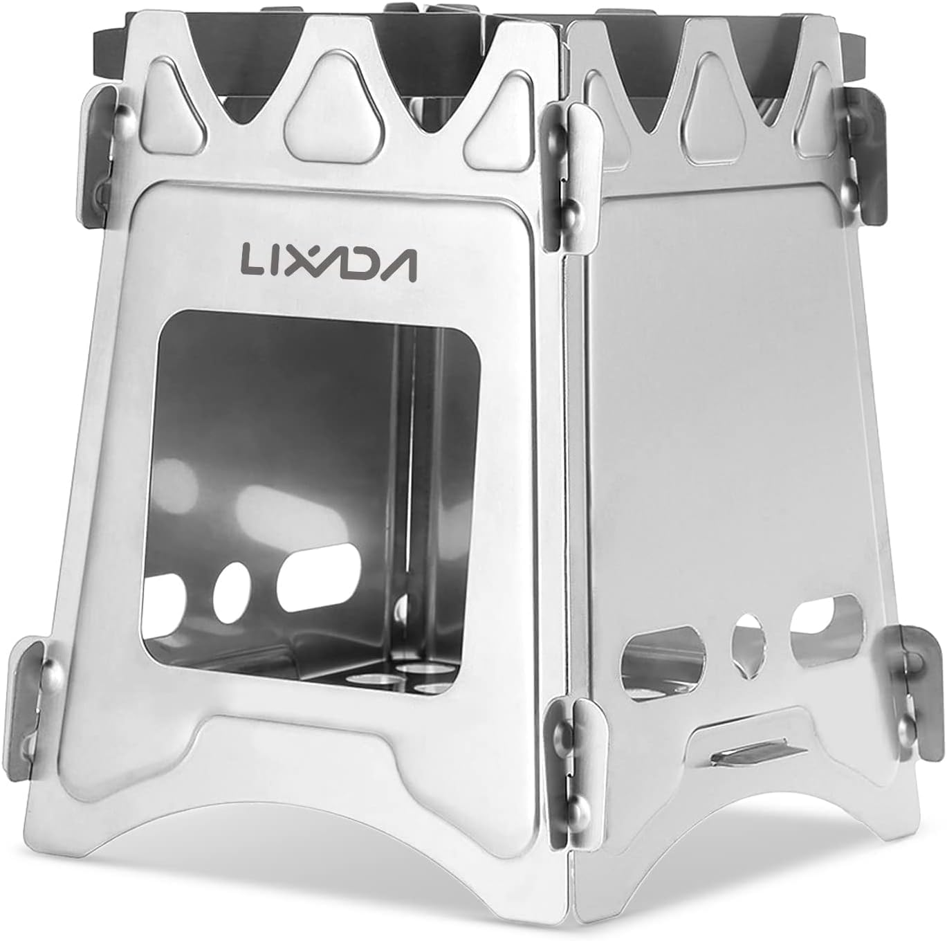 Lixada Camping Wood Stove Portable Wood Burning Stove Lightweight Alcohol Stove for Outdoor Cooking Backpacking Hiking Traveling (Titanium/Stainless Steel) - Image 9