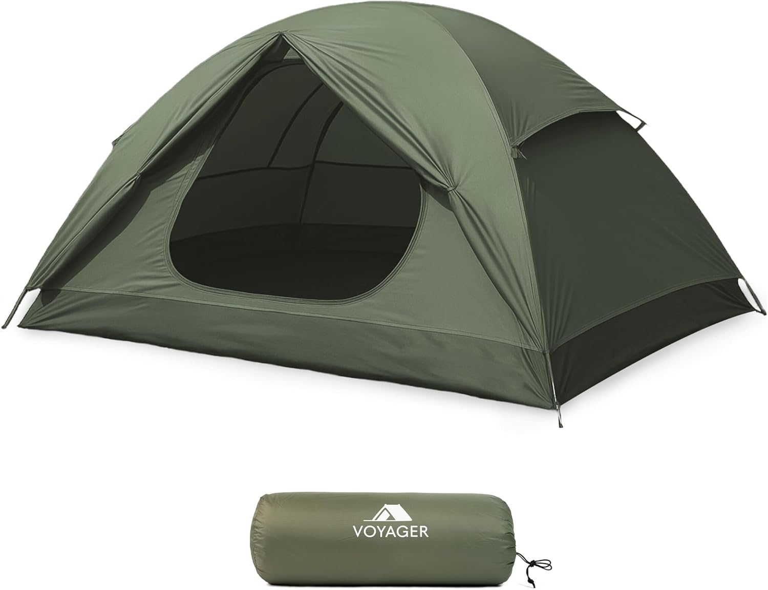 Voyager 2 Man Tent - Waterproof, Windproof, Quick Setup, Spacious 2-Person Camping Tent, Durable, Lightweight Outdoor Shelter, Ideal for Hiking, Backpacking, Camping- 225x135x110cm
