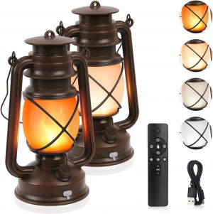 KINGLEAD LED Vintage Lanterns, 4 Li...