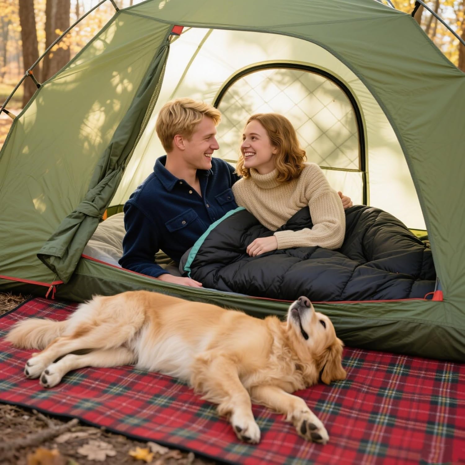 Double Sleeping Bag for Adults Camping, XL Queen Size 2 Person Cotton Flannel Sleeping Bags for All Season Hiking Backpacking, Lightweight Waterproof for Cold Weather & Warm - Image 8