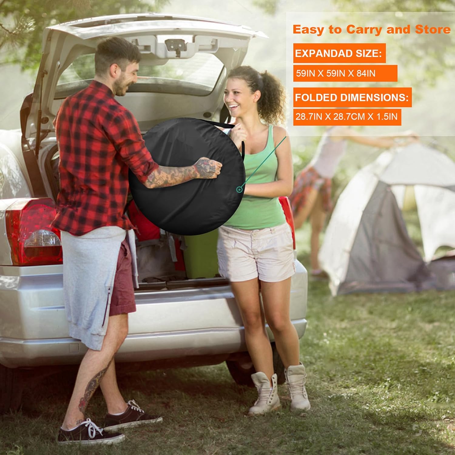 213×150×150cm Extra large Pop Up Toilet Privacy Tent for Camping, Portable Shower Tent for Outdoor Changing Dressing, Caravan, Fishing Sunshade, Beach Dressing Changing Room with Carrying Zippered Bag - Image 8