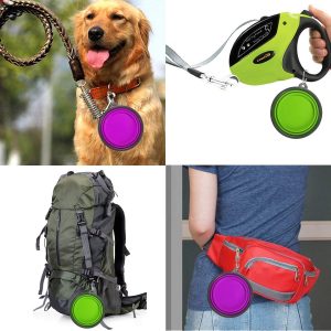 2 Pack Collapsible Dog Bowls with C...