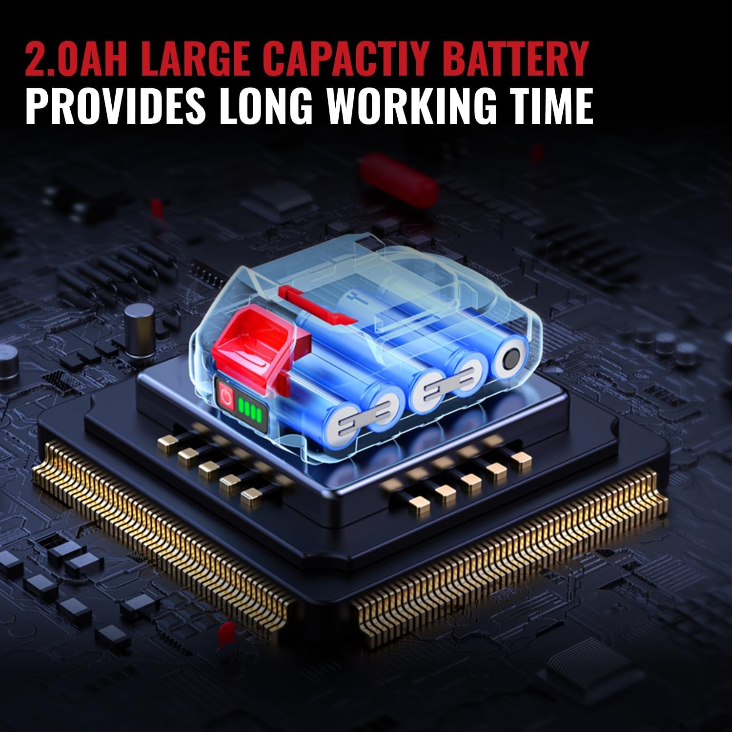 Multi Tool Oscillating - 900W Brushless Multitool Cordless, 4° Oscillation Angle & 6-Speed, with 22 Accessories, 2 * 2.0Ah Batteries, Oscillating Multi-Tool for Sawing, Cutting, Sanding - Image 8