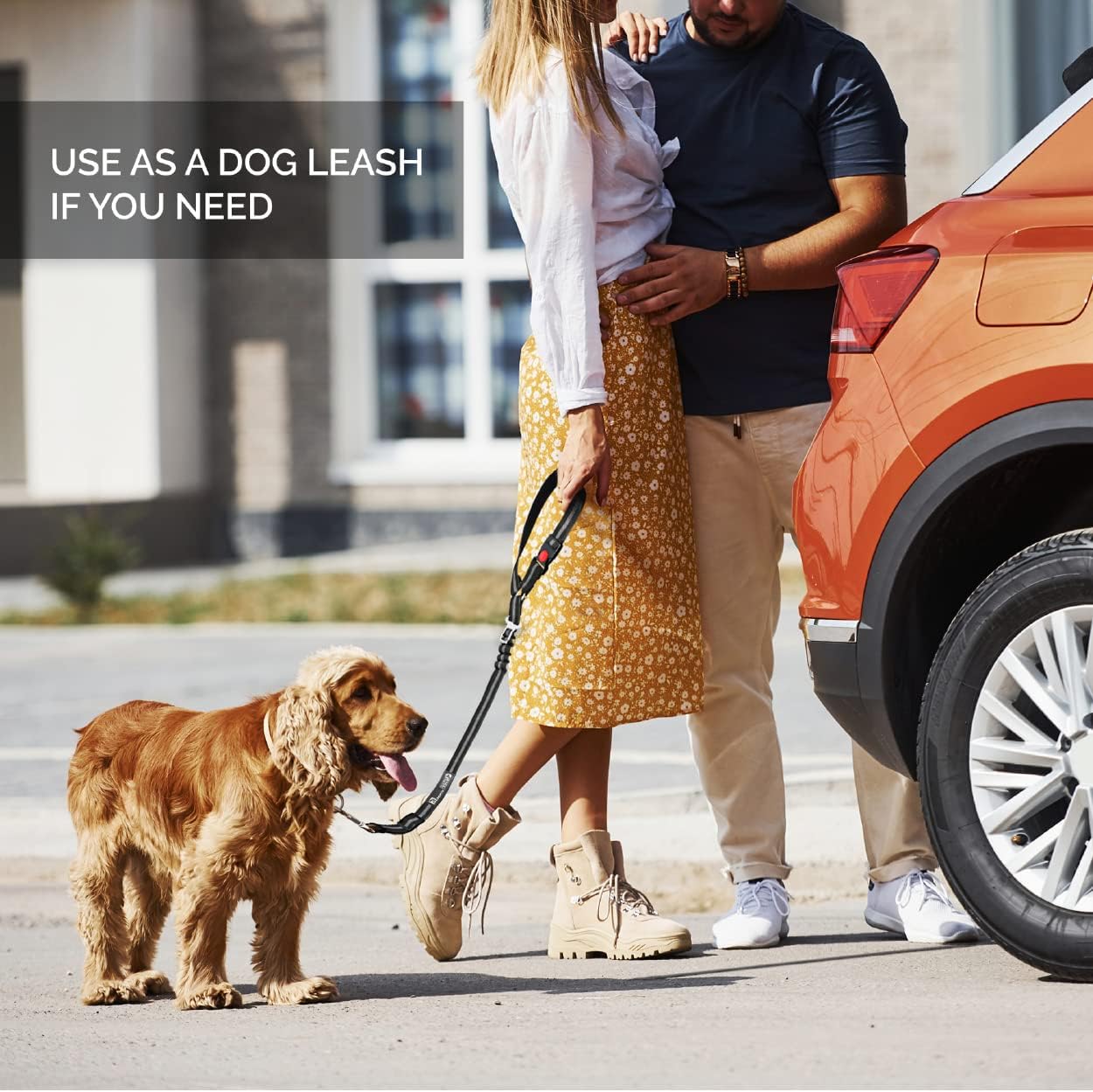 Headrest dog car seat belt Adjustable Durable Headrest Seat belt Pet Dog Car Safety Harness Restraint with Elastic Nylon Bungee Buffer (Black) - Image 4