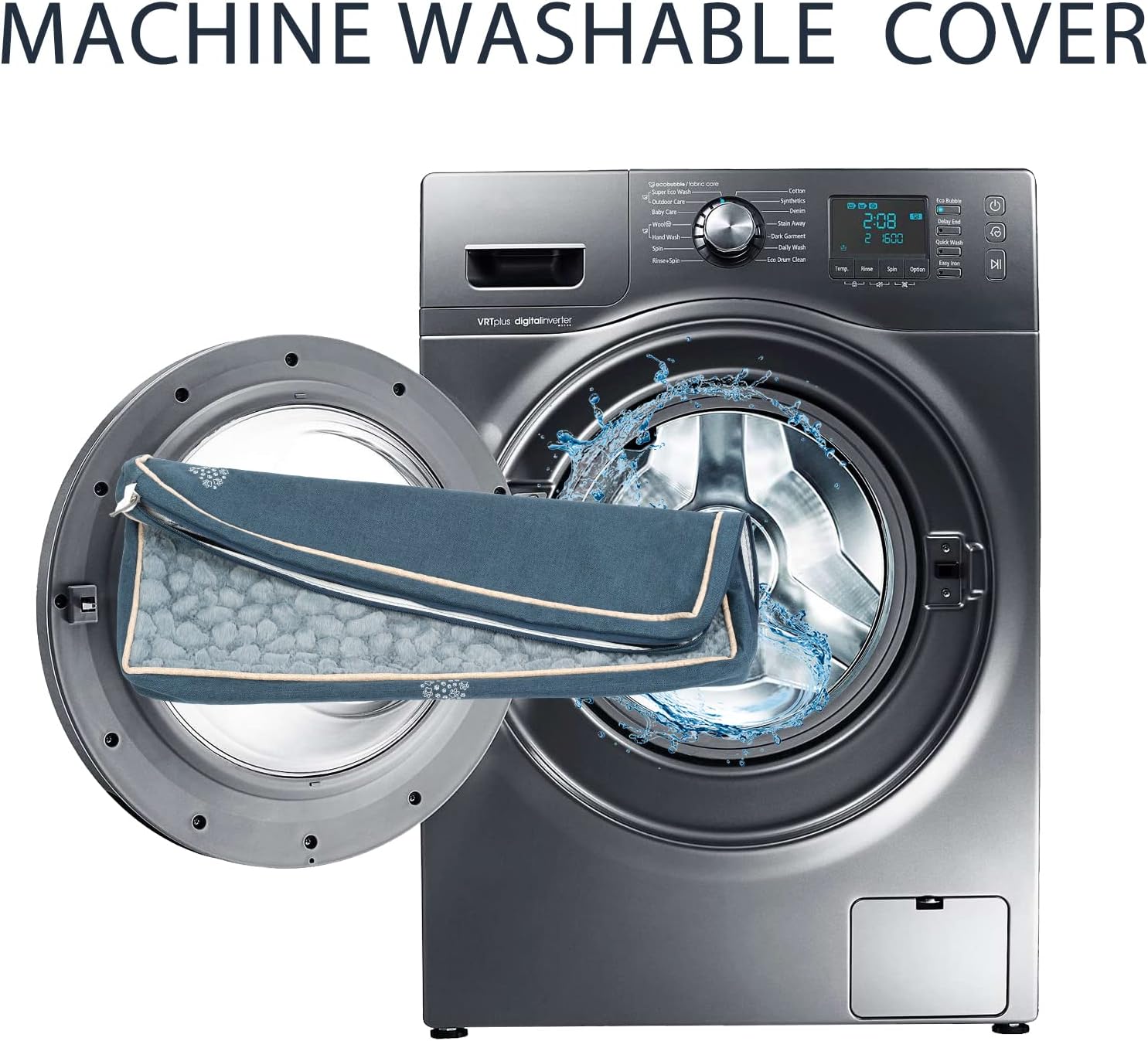 VANKEAN Waterproof Dog Bed Mat Reversible (Warm and Cool) with Removable Machine Washable Cover, Dog Bed Matterss for Crate, Dog crate mat, Dog Pad Pet Bed for Small to Large Dogs, Navy/Grey - Image 5