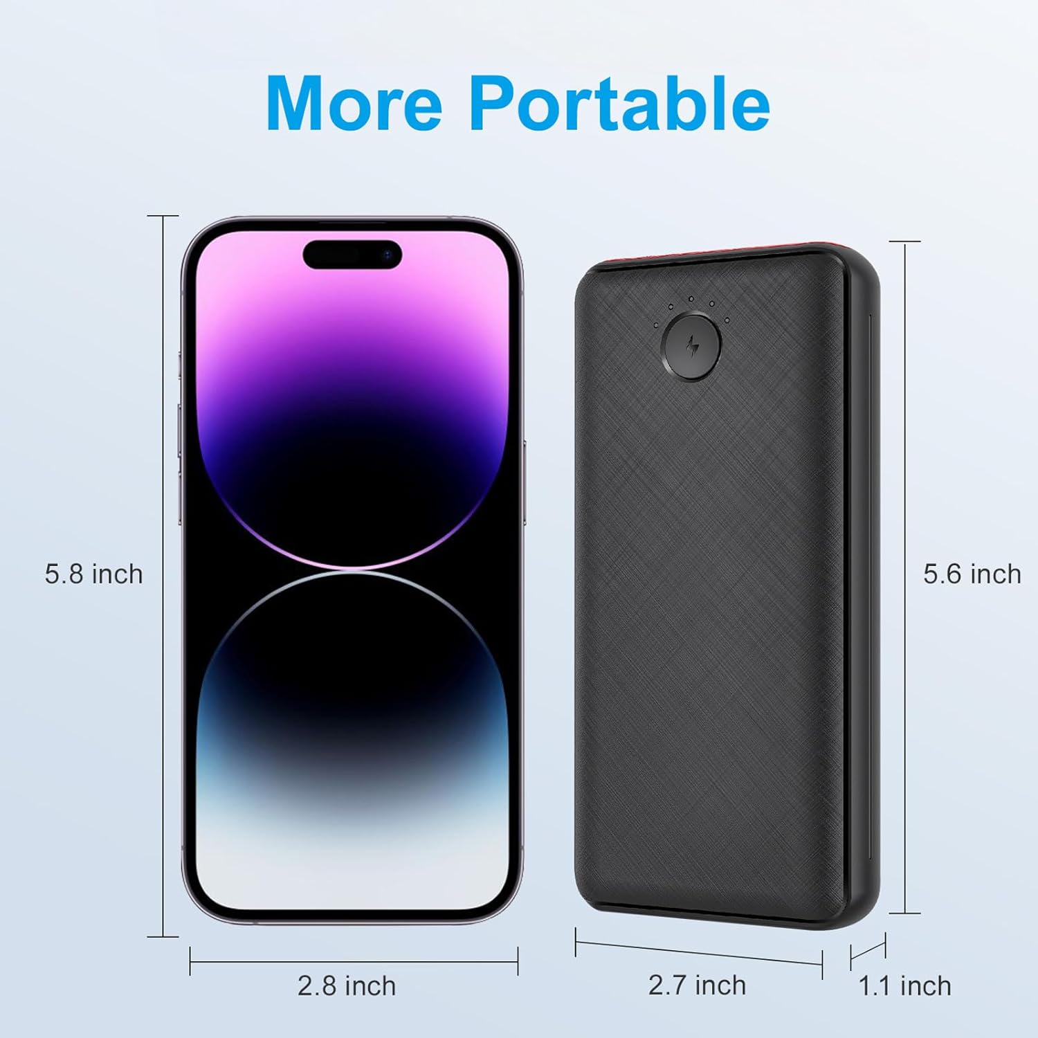 Power Bank 27000mAh Powerbank Fast Charging 22.5W QC 4.0 Portable Charger with Outputs Inputs Flashlight USB C Battery Pack, Ultra-High Capacity Compatible for iPhone Samsung Huawei - Image 7