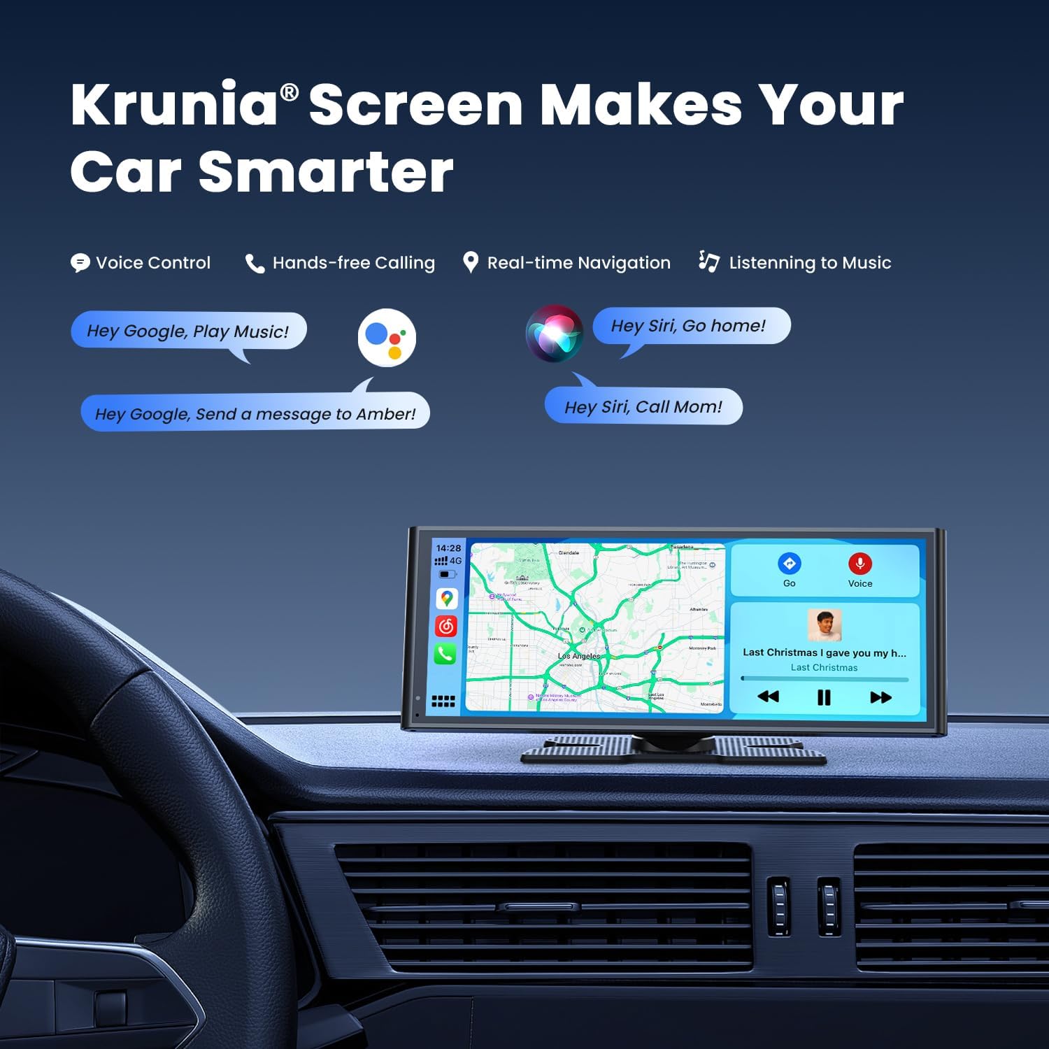 9.26" Wireless Portable Car Play Screen for Apple CarPlay & Android Auto, OTA Updates, Backup Camera, Mirror Link, 5.0 Bluetooth, Voice Control, GPS Navigation, FM - Image 3