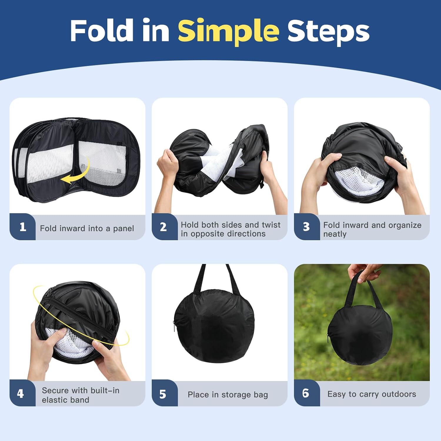 Small Animal Playpen, Chicken Brooder Box with Cover Top, Portable Outdoor Exercise Pet Cage Tent, Waterproof Breathable Pet playpen Indoor for Chick Ktiien Bunny Hamster Guinea Pig, Black - Image 6