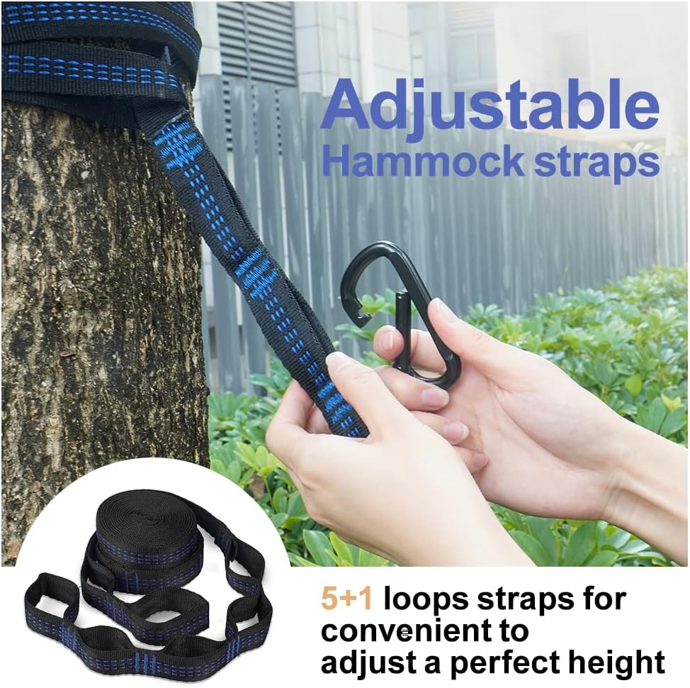 COVACURE Camping Hammock with Mosquito Net, Ultralight 210T Parachute Nylon with Two 10FT Tree Straps for Outdoor Camping Accessories - Image 4