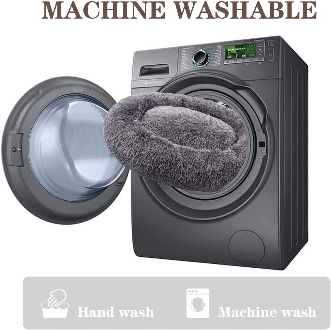 Mirkoo Calming Dog Bed, Faux Fur Pet Bed Self-Warming Donut Cuddler, Comfortable Round Plush Dog Beds for Dogs and Cats - Image 5