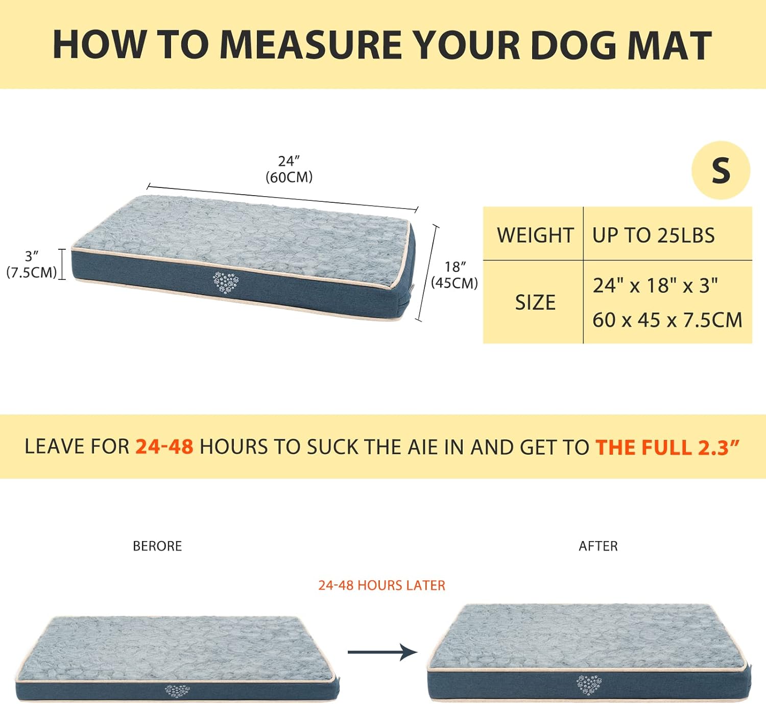 VANKEAN Waterproof Dog Bed Mat Reversible (Warm and Cool) with Removable Machine Washable Cover, Dog Bed Matterss for Crate, Dog crate mat, Dog Pad Pet Bed for Small to Large Dogs, Navy/Grey - Image 2