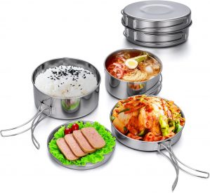 Lixada Camping Cookware Set,4 PCS S...