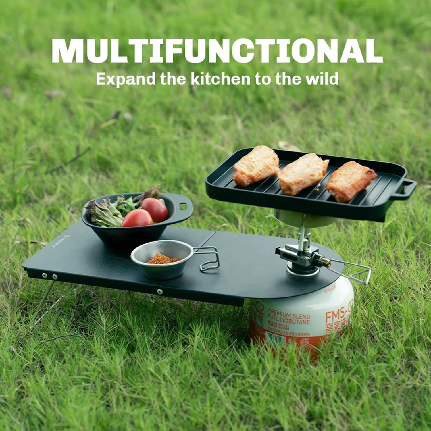 Firemaple Petrel Ultralight Folding Table - Compact Aluminum Alloy Camp Table for Solo Outings, Backpacking and Wild Camping - Weighs Only 191g - Image 4