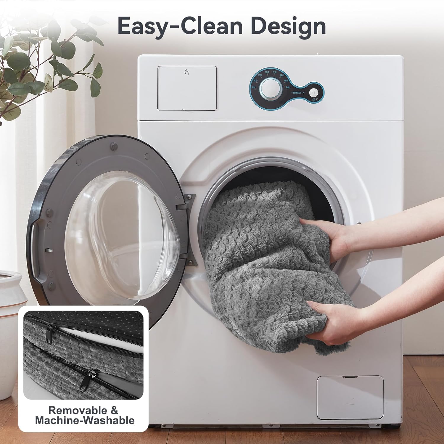 Pawk Large Dog Bed, Orthopedic Memory Foam Dog Beds, Washable Dog Bed, Fits up to 23kg, Four-Sided Neck Pillow, Good for Doberman Pinscher, Sheltie, Border Collie, Australian Herding Dog, Dark gray - Image 8