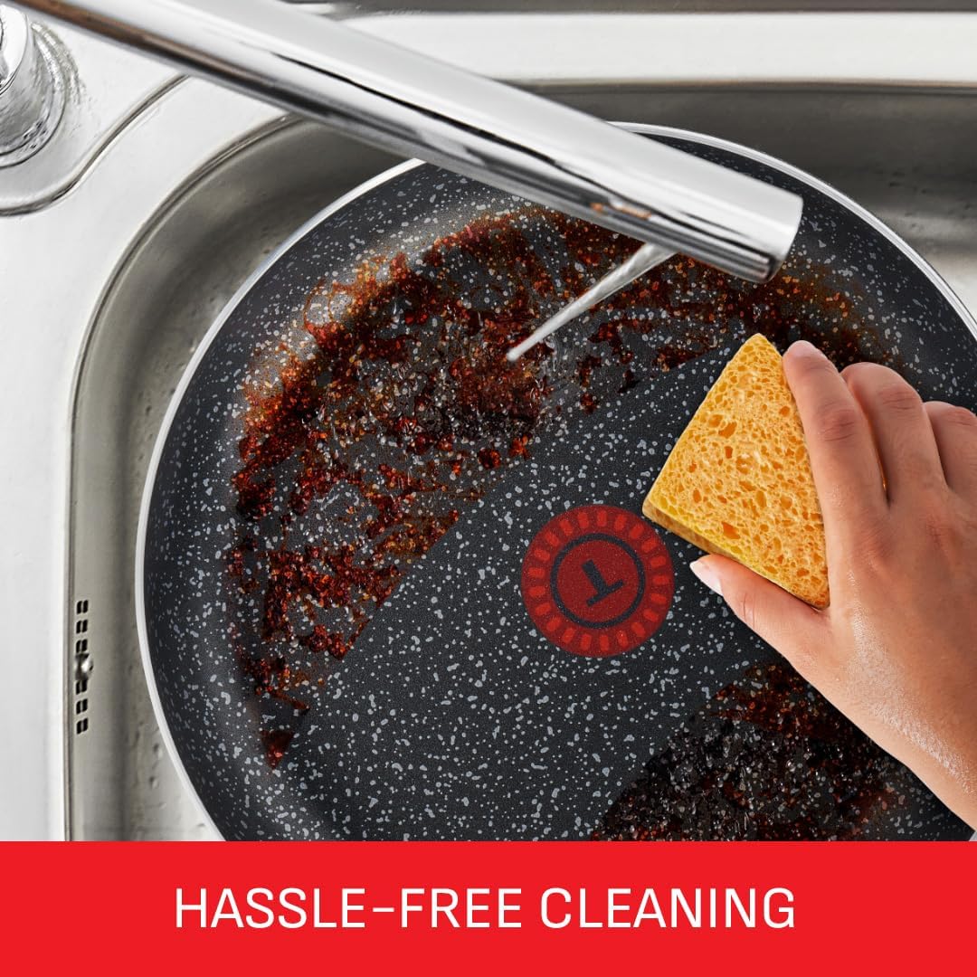 Tefal Origins Stone 5 Piece, Non-Stick, Pots & Pan Set, All Hobs Compatible Except Induction, (16/18/20CM Saucepans with Glass lids, 20/24CM Frying Pans) - Image 5